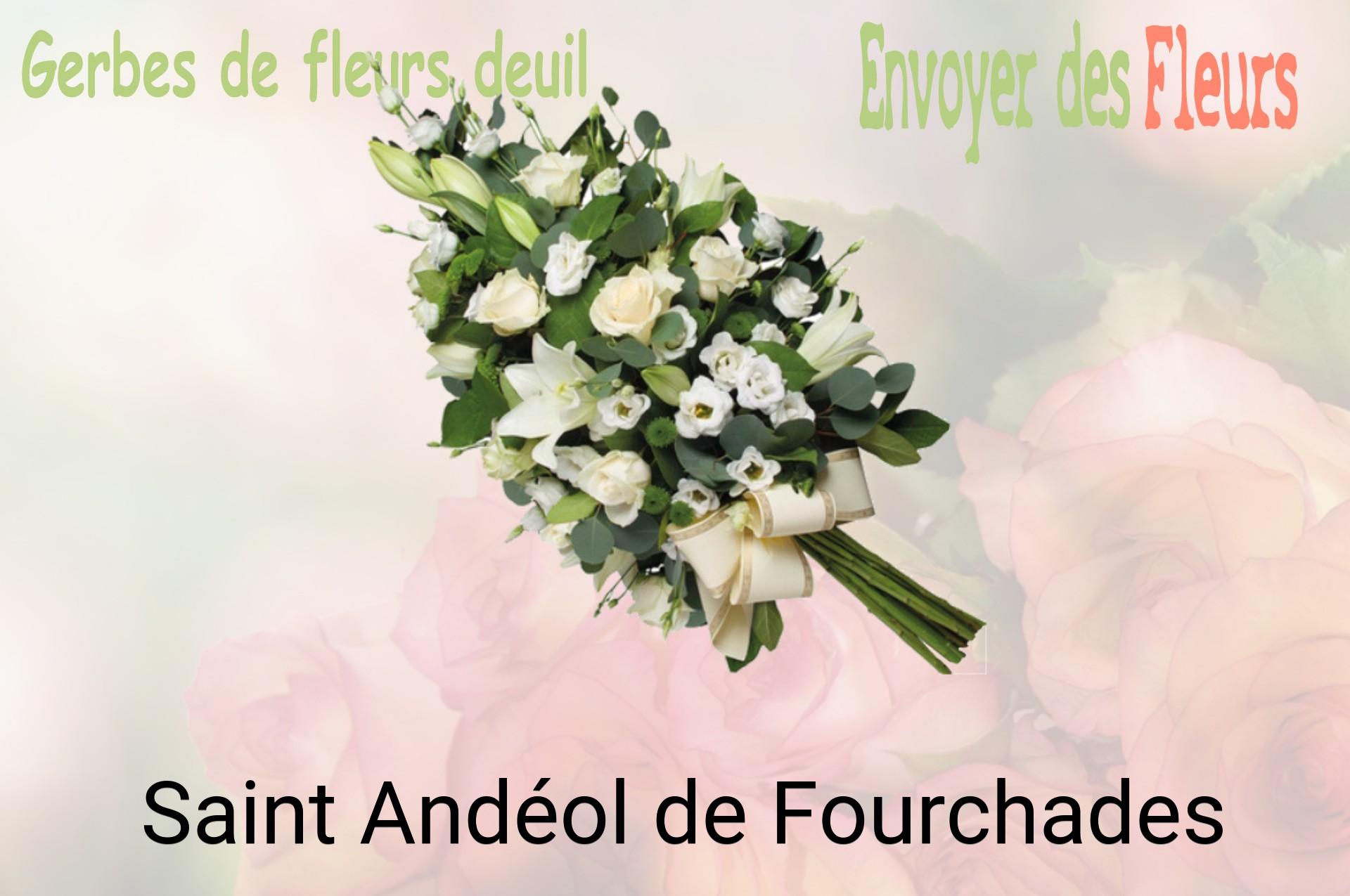 Gerbe de fleurs de deuil livrée à Saint-Andéol-de-Fourchades